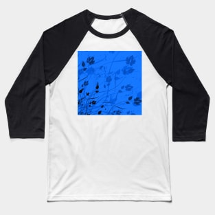 Special Floral Art Blue Black Baseball T-Shirt